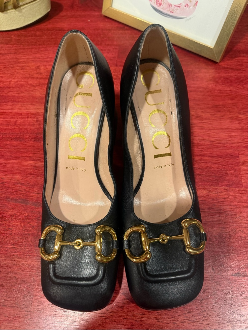 Gucci Malaga Kid Horsebit 75mm Pumps 38 Black